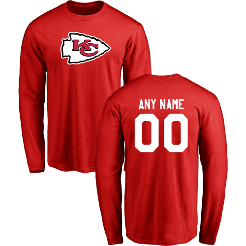 Men Kansas City Chiefs Design-Your-Own Long Sleeve Custom NFL T-Shirt->nfl t-shirts->Sports Accessory